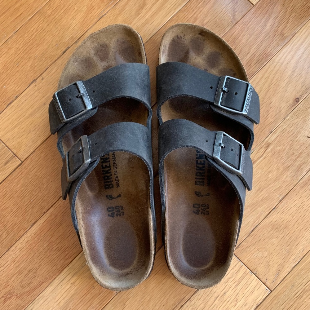 Black Birkenstock Arizona sandals